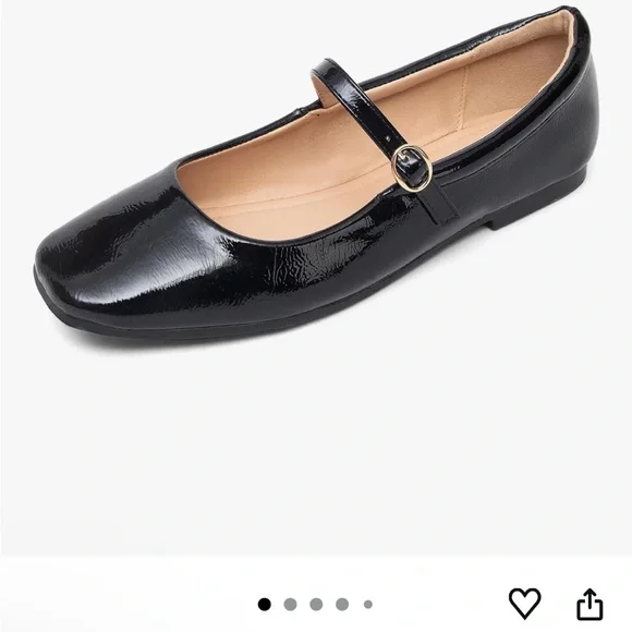 Black Patent Leather Mary Jane Flats Shoes BRAND NEW size 9 - Picture 2 of 9
